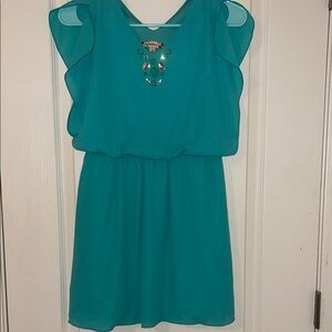 Teal Sleeveless Kids Dress